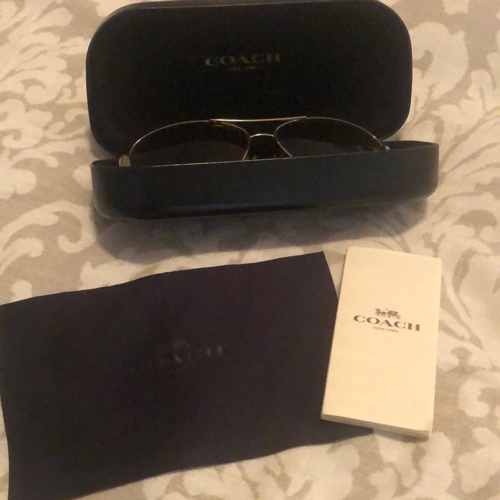 AUTHENTIC Coach Kristina Sunglasses Light Gold Amber Lenses